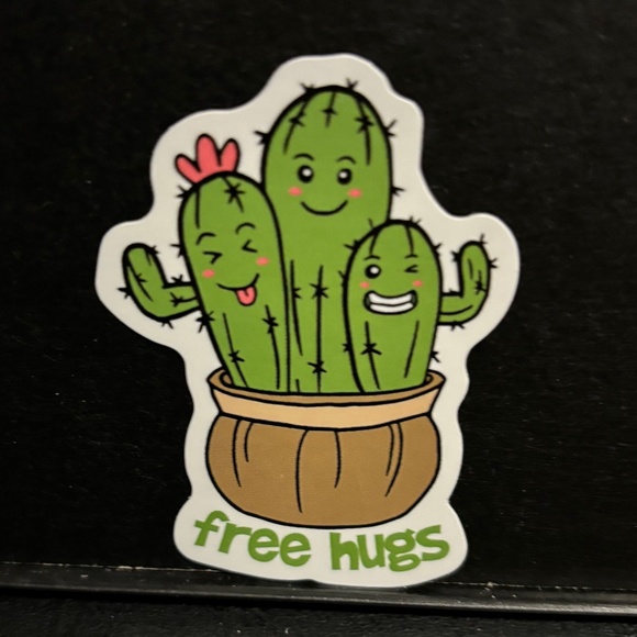 FREE HUGS CACTUS STICKER - Picture 1 of 1